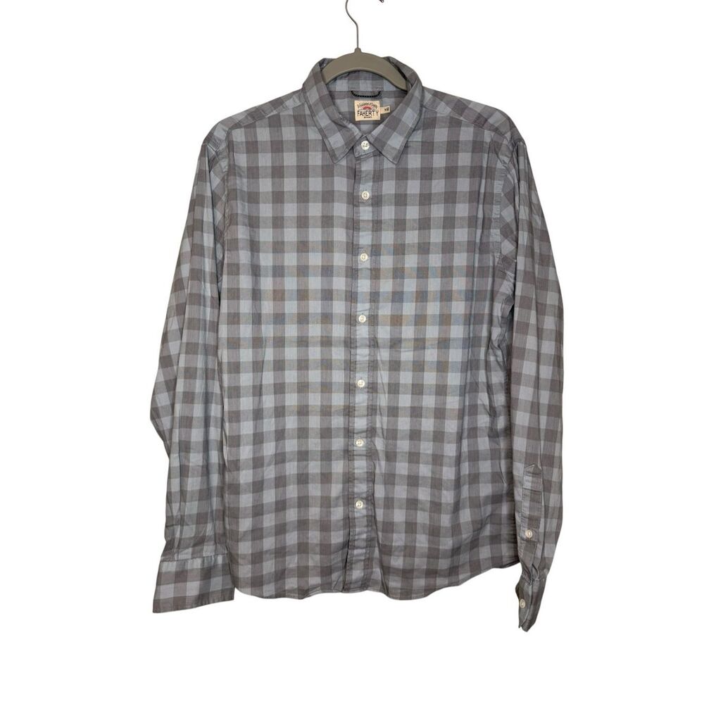 Faherty Men’s Cota Movement Gingham Sport‎ Shirt Blue Size Medium